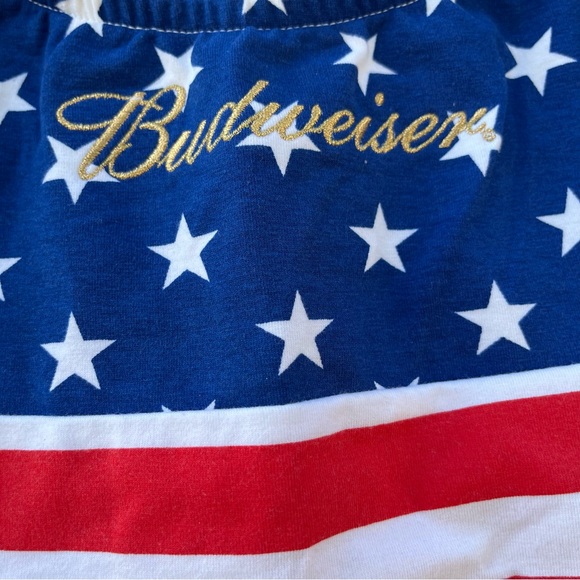 Vintage Deadstock Budweiser Flag Print Crop Tankini Swim Top - Size 9 - Picture 2 of 10
